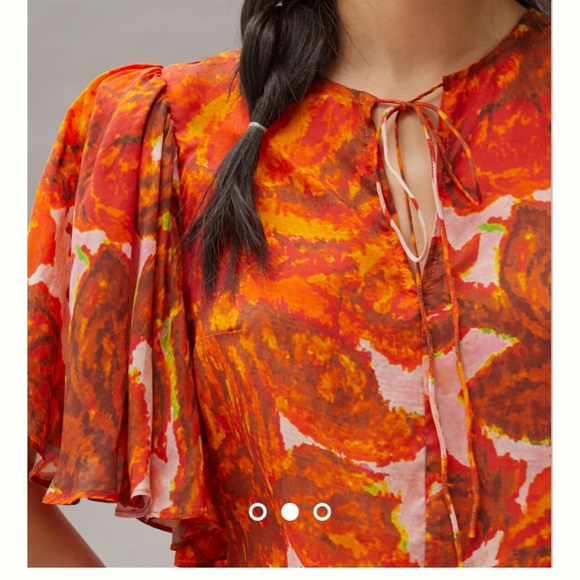 SOLD,- NWT - Anthropologie Tracy Reese Ruffled Floral Blouse - Picture 2 of 5